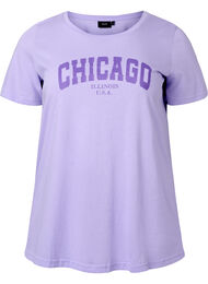 Katoenen t-shirt met tekstopdruk, Lavender W. Chicago