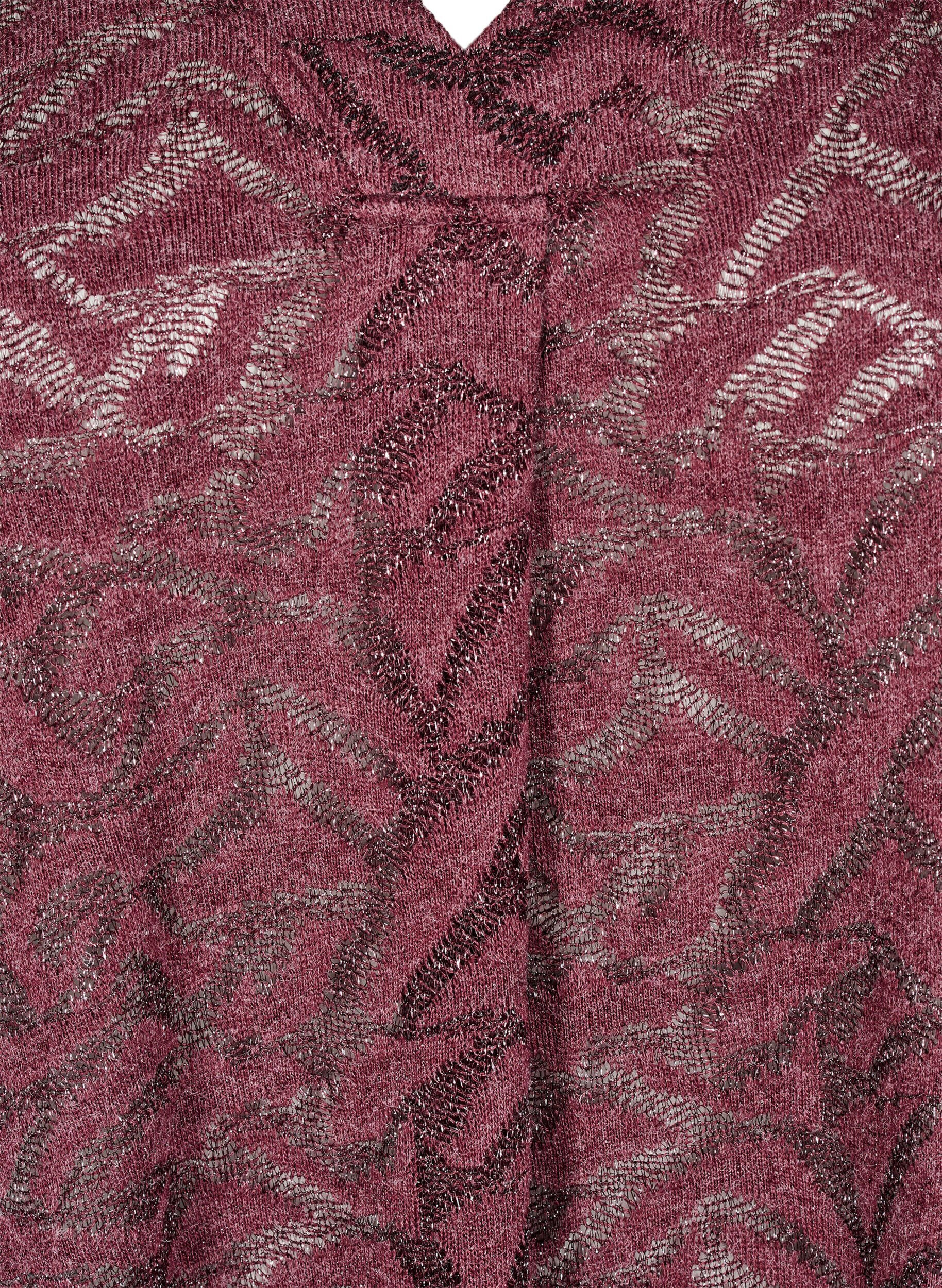Zizzi Blouse met lange mouwen met glitter en patroon, Rood, Packshot image number 2