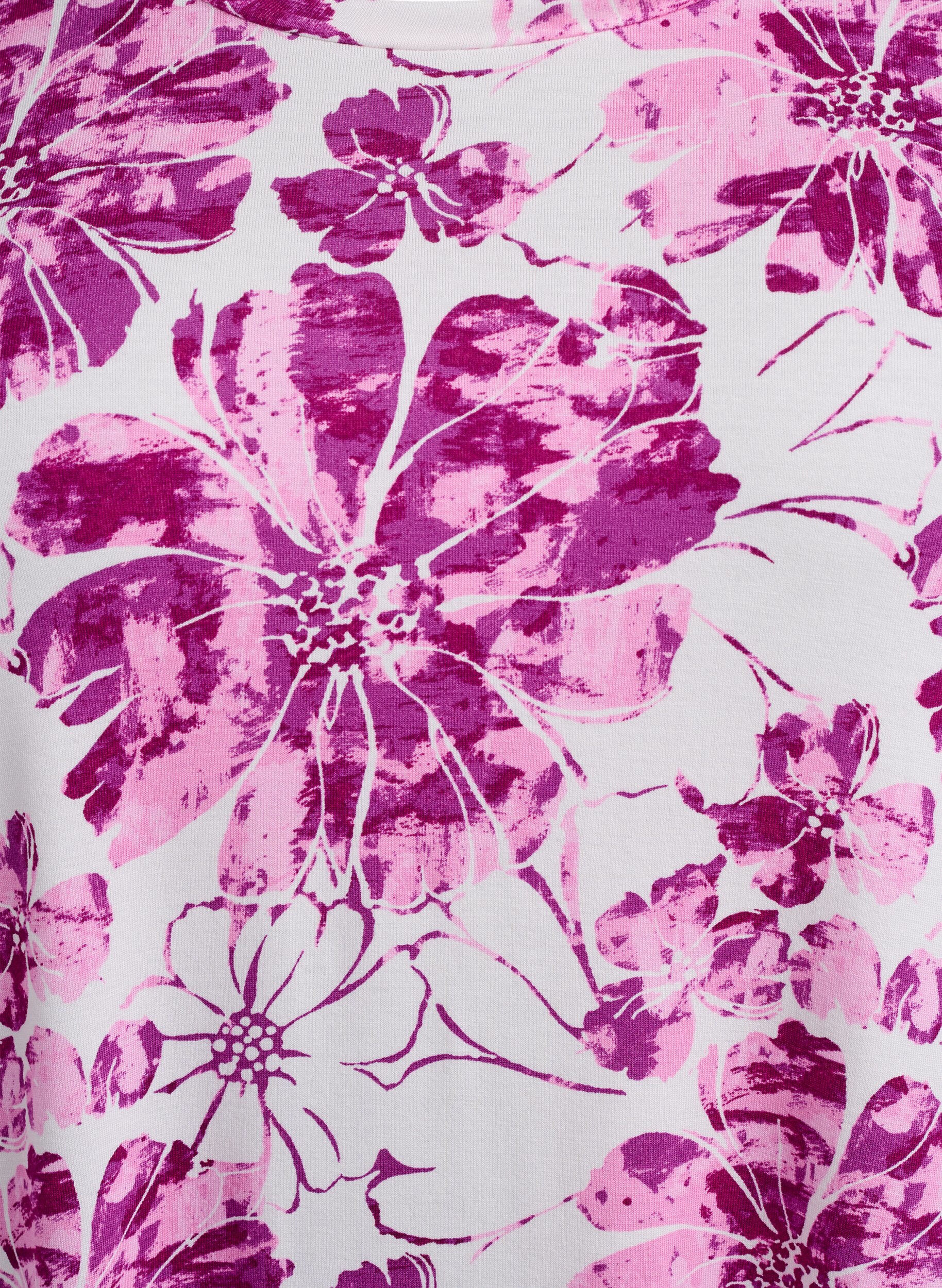 Zizzi T-shirt met bloemenprint, Roze, Packshot image number 2