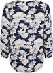 Blouse avec col en V et imprimé, Navy B. Flower AOP, Packshot image number 1