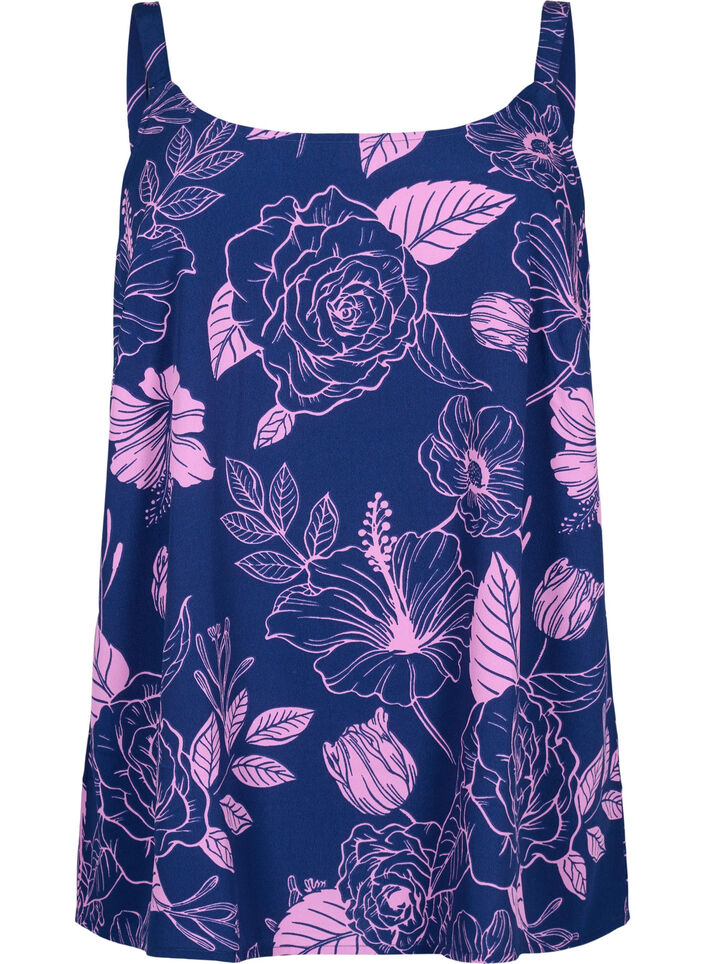 FLASH - Top met print, Medieval Blue Flower, Packshot image number 0