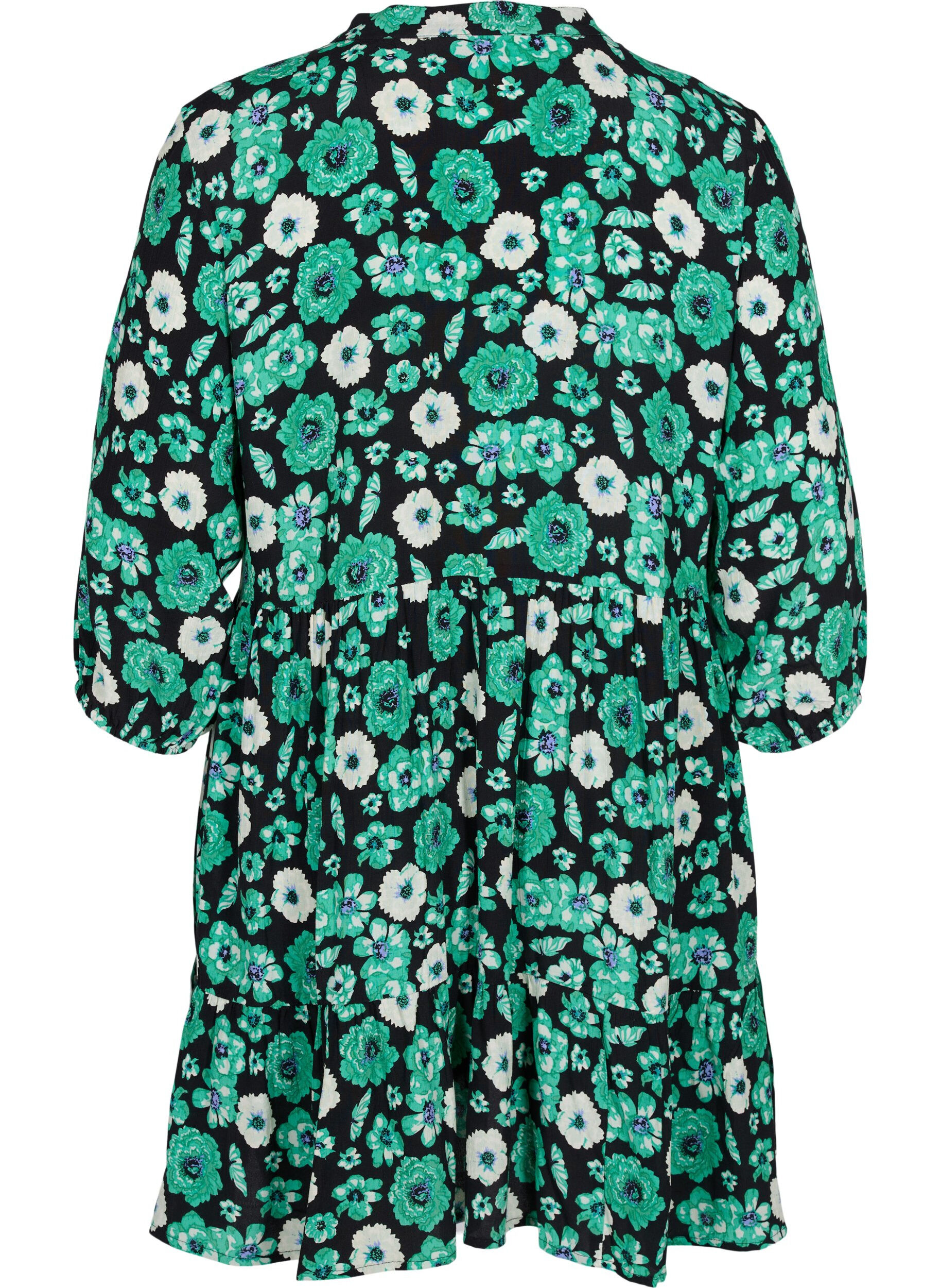 Zizzi Gebloemde tuniek in viscose, Green Flower AOP, Packshot image number 1