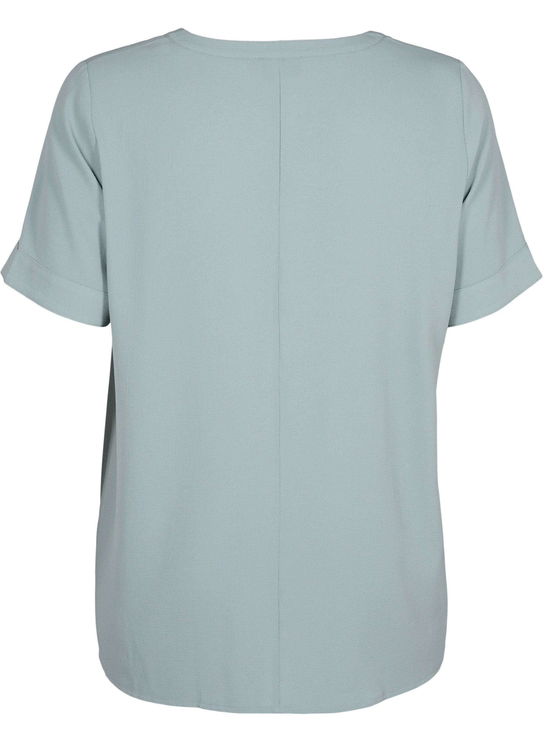 Zizzi Blouse met korte mouwen en v-hals, Groen, Packshot image number 1