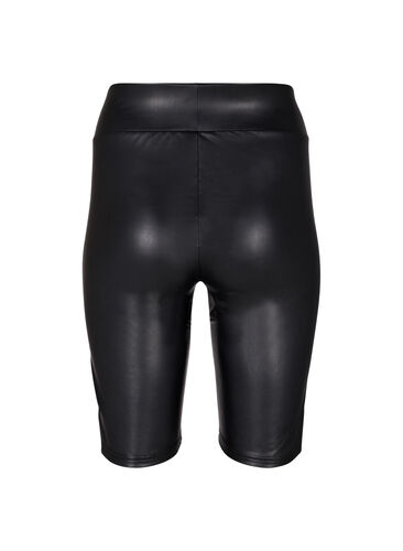 Glimmende nauwsluitende shorts met hoge taille, Black, Packshot image number 1