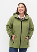 Korte softshell jas met zakken, Oil Green, Model image number 0