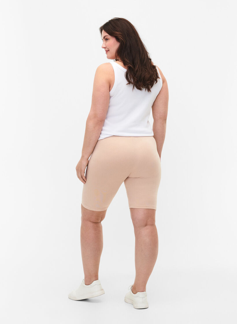 Effen basic fietsbroek, Beige, Model image number 2
