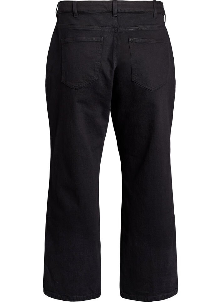 Losse jeans met gekorte lengte, Zwart, Packshot image number 1