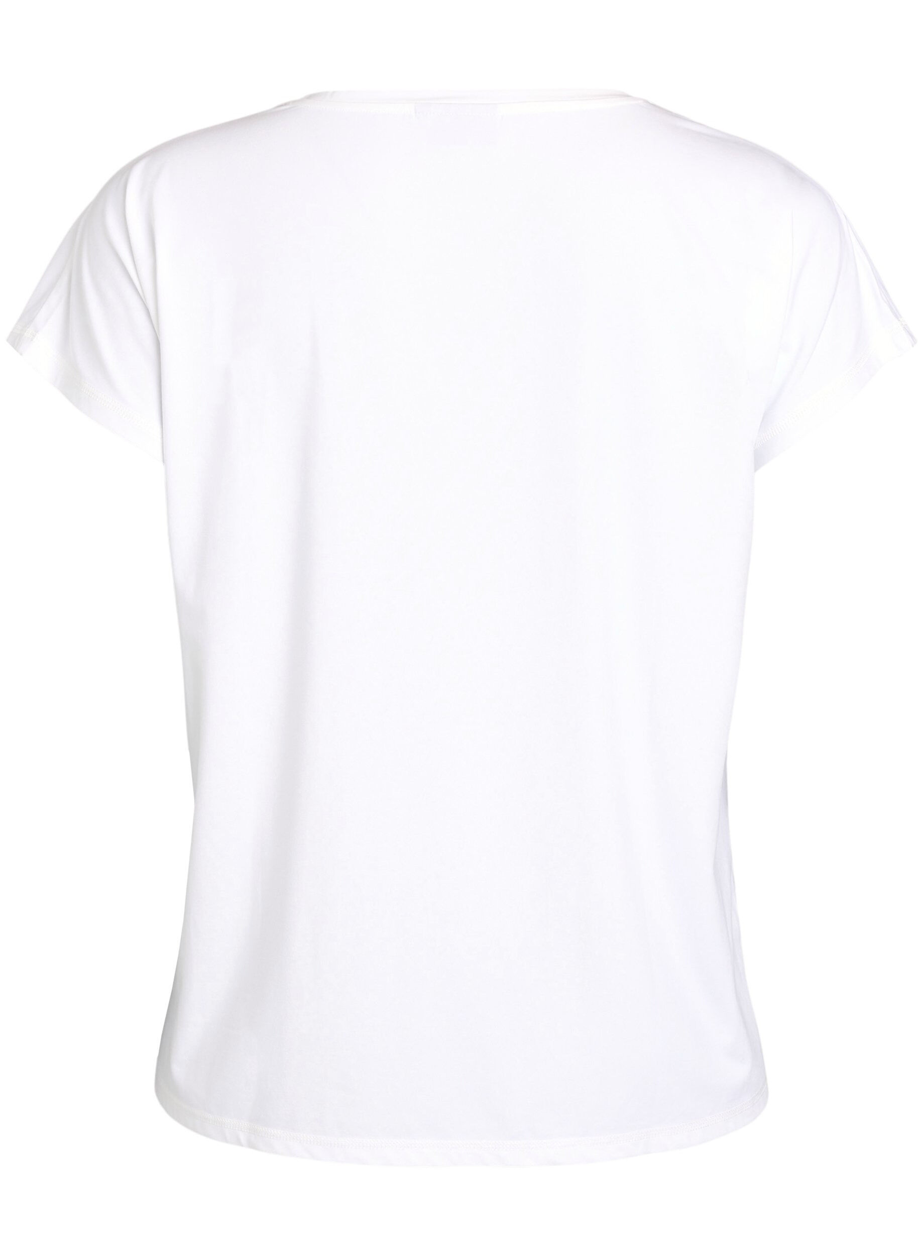 Zizzi Effen gekleurd T-shirt voor sporten, Wit, Packshot image number 1