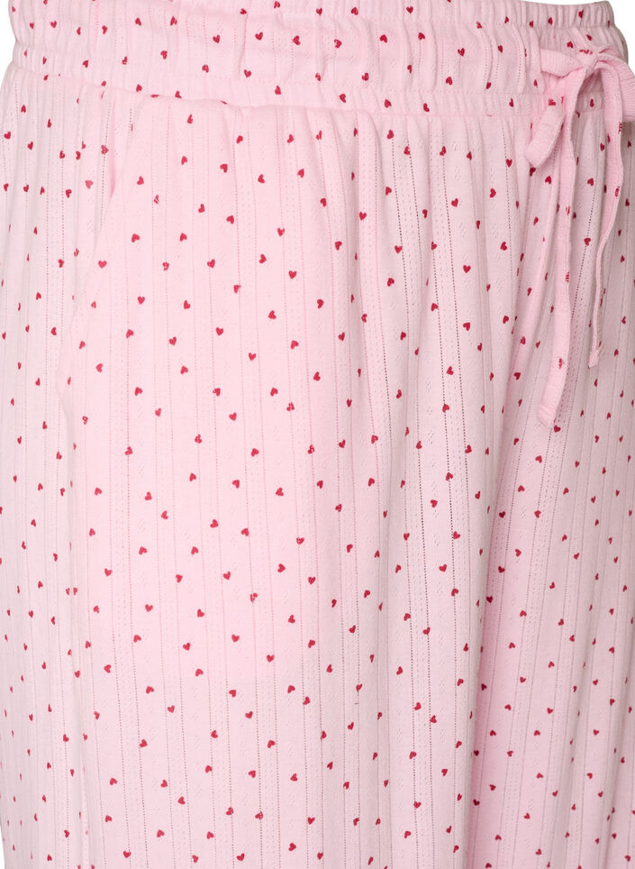 Organisch katoenen pyjamabroek met oogjesborduurwerk, Roze, Packshot image number 2