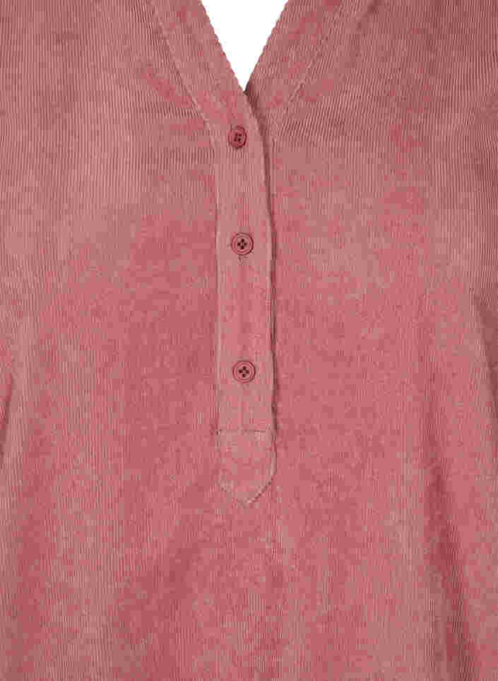 Fluwelen jurk met 3/4 mouwen en knopen, Deco Rose, Packshot image number 2
