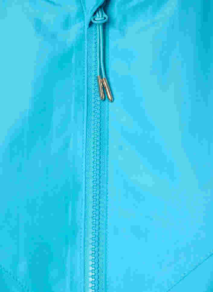 Korte jas met capuchon en verstelbare onderkant, River Blue, Packshot image number 2