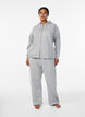 Joggingbroek met hoge taille en geborstelde binnenkant, Grijs, Model image number 0