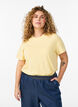Basic katoenen T-shirt met ronde hals, Geel, Model image number 0