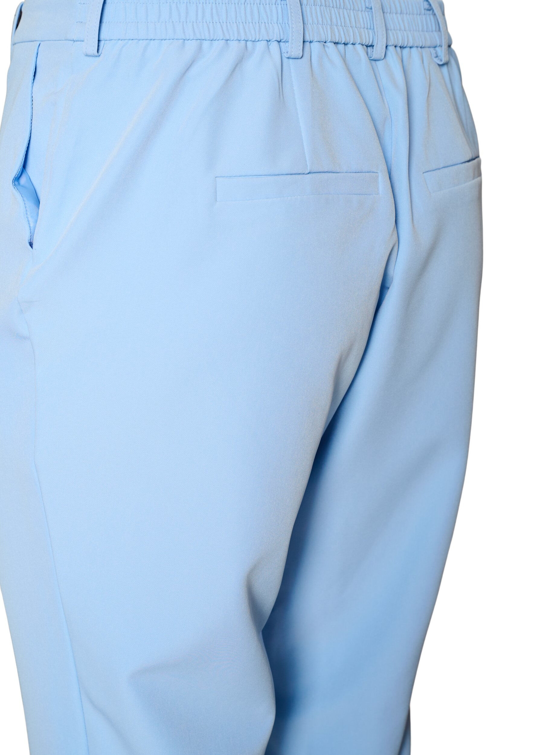 Zizzi Broek met zakken en rechte pijpen, Blauw, Packshot image number 3