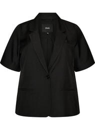 Blazer met korte mouwen en revers, Zwart