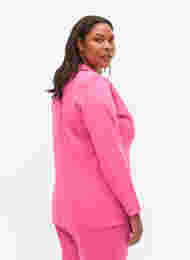 Basic blazer met knoop en sierzakken, Shocking Pink, Model