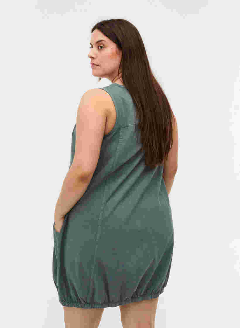 Mouwloze katoenen jurk, Balsam Green, Model image number 1