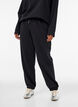 Sweatpants met hoge taille en trekkoord, Zwart, Model image number 2