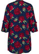 Bloemenjurk in viscose met ruches, Blauw, Packshot image number 1