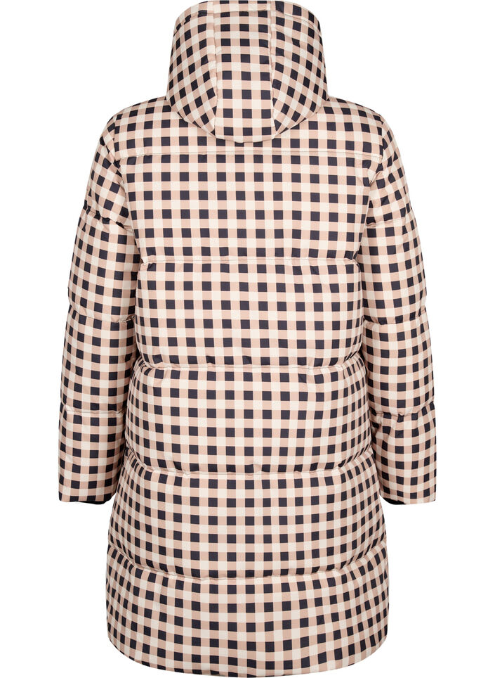 Geruite puffer winterjas, Black w. Nomad Check, Packshot image number 1