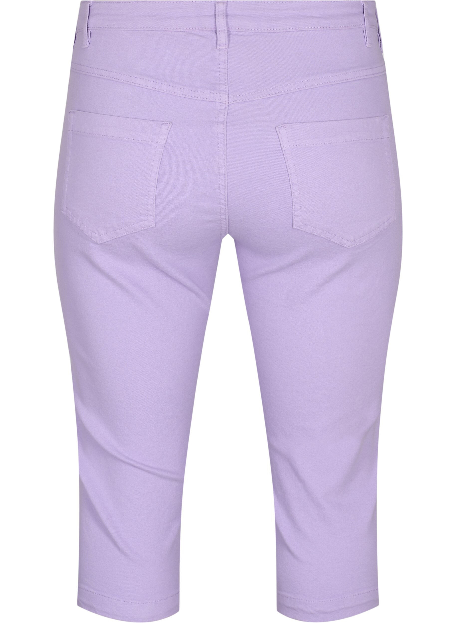 Zizzi Strakke Emily capri broek, Lavender, Packshot image number 1