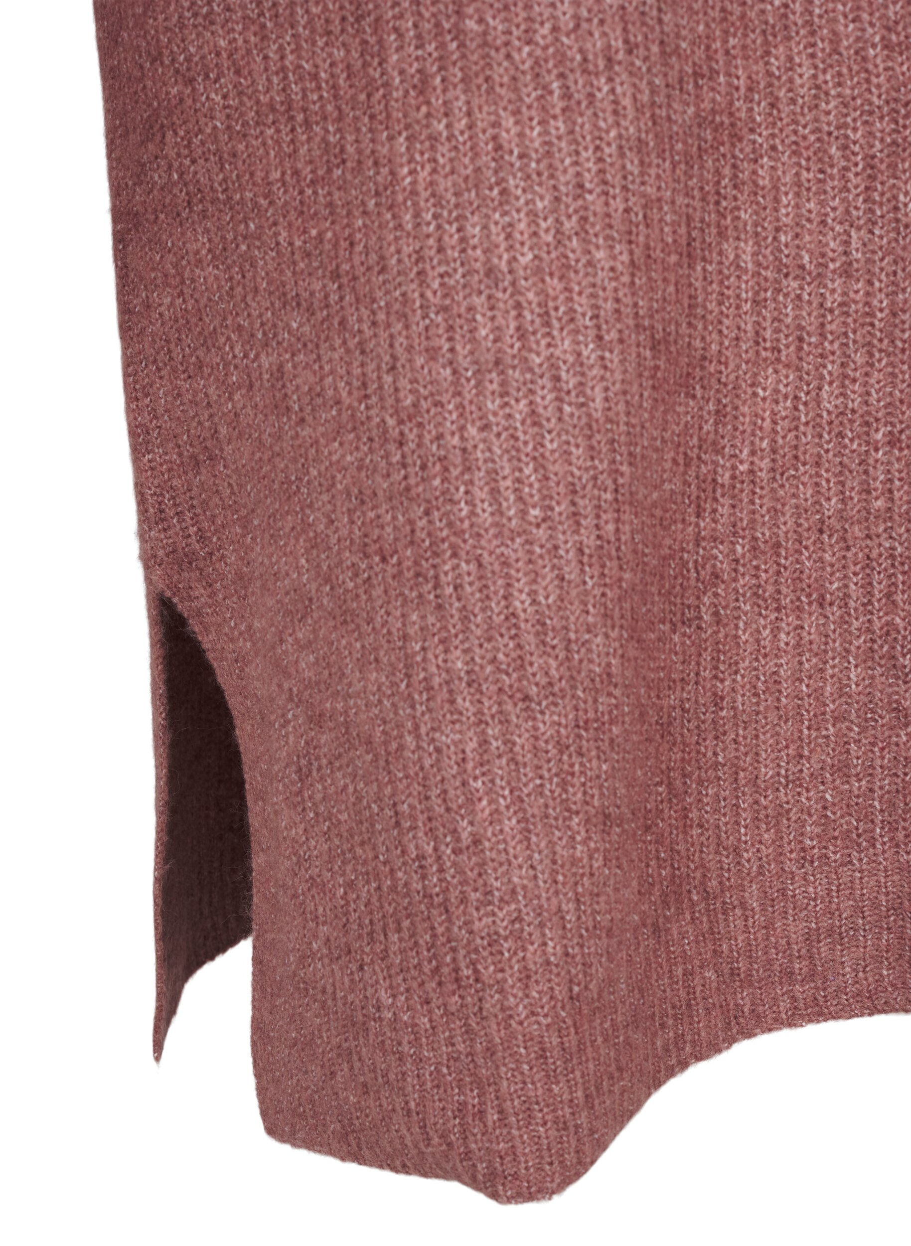 ZizziGebreide jurk met col, Rood, Packshot image number 3