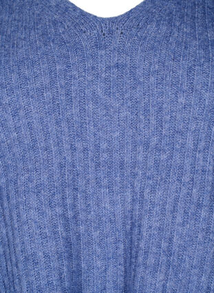 Gebreide trui met split, Gray Blue Mel., Packshot image number 2