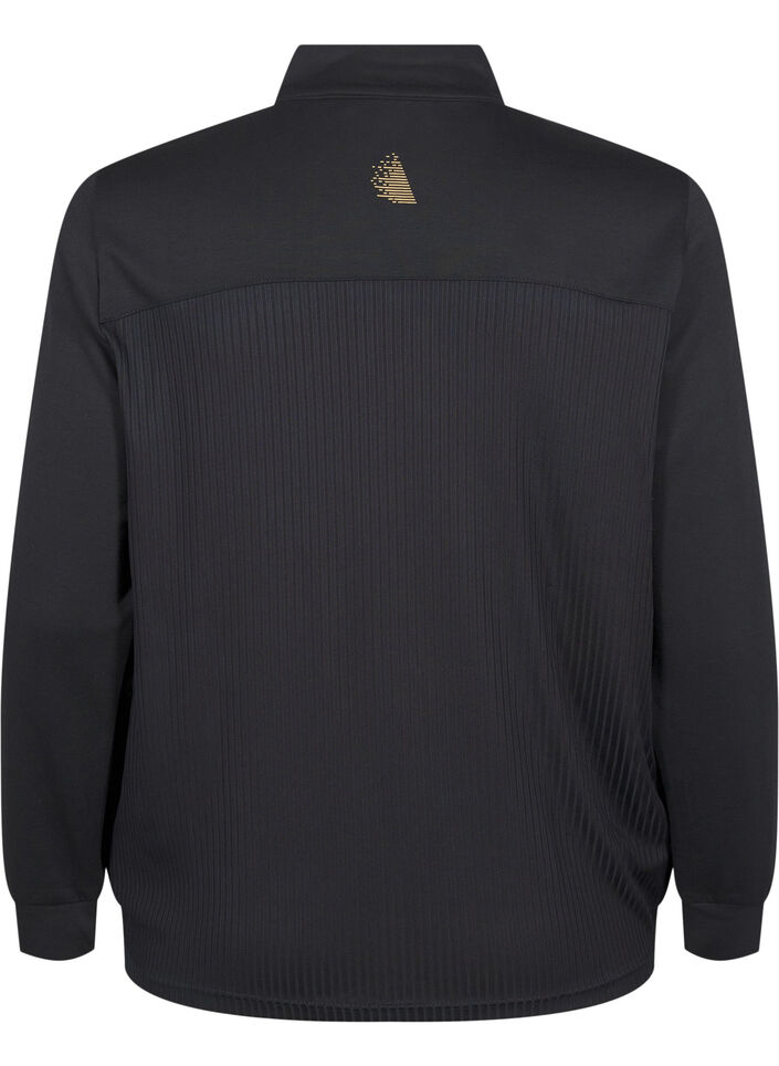 Sportieve cardigan met ritssluiting en zakken., Black, Packshot image number 1