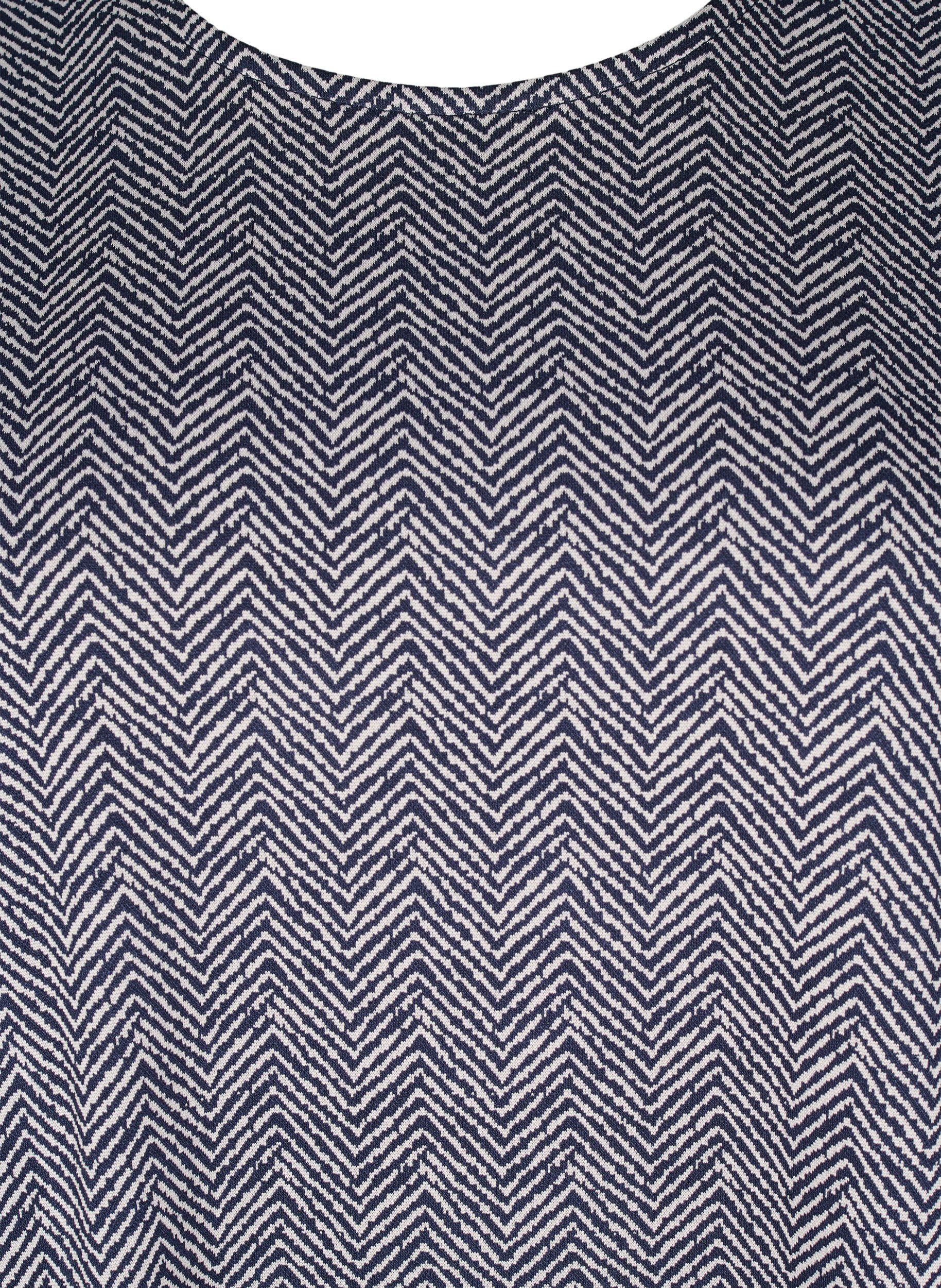 Zizzi Oversized blouse met patroon, Blauw, Packshot image number 2