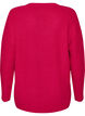 Lange ribgebreide blouse met V-hals, Roze, Packshot image number 1