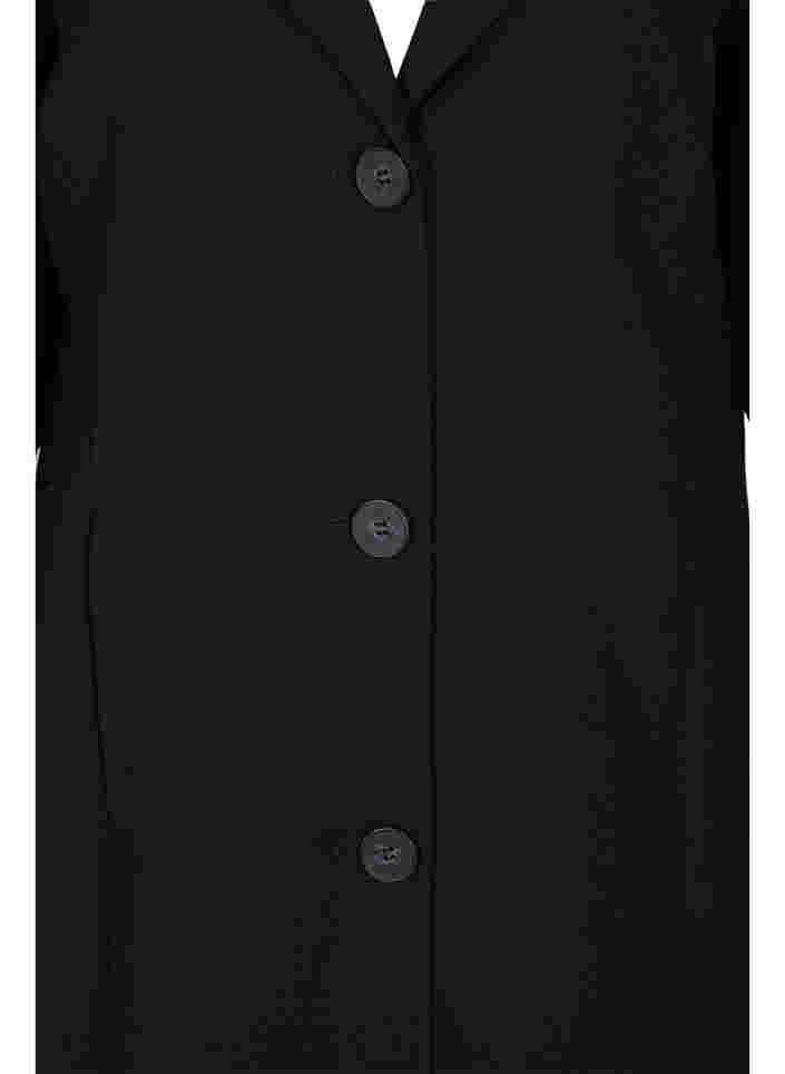 Lange jas met knoopsluiting, Black, Packshot image number 2