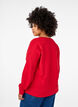 Sweatshirt met verhoogde tekstdesign, Rood, Model image number 2