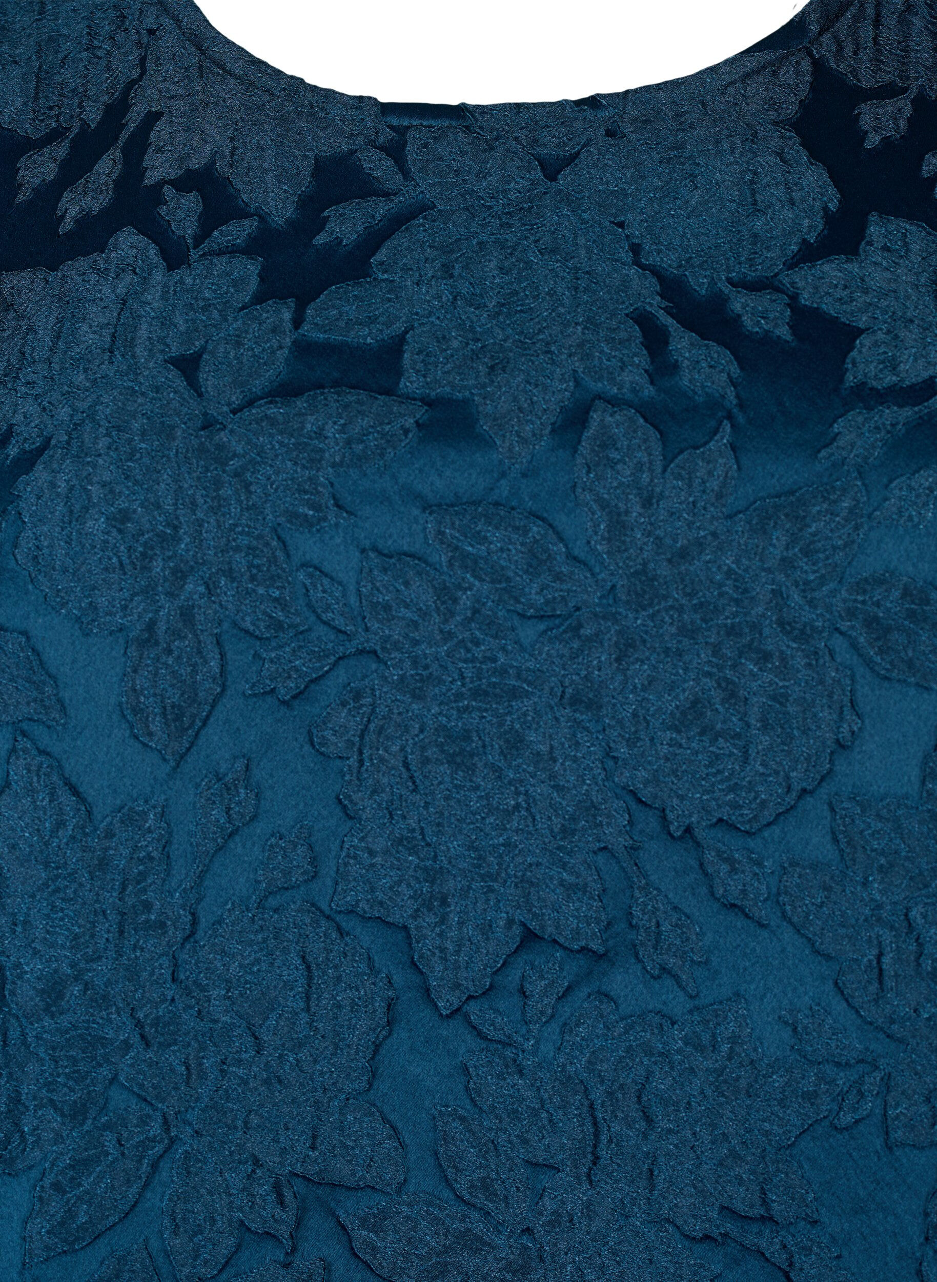 Zizzi Jacquard blouse met 3/4 mouwen, Titan, Packshot image number 2