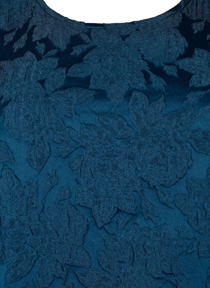 Jacquard blouse met 3/4 mouwen, Titan, Packshot image number 2