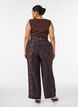 Viscose broek met elastische taille en rechte pijpen, Bruin, Model image number 1