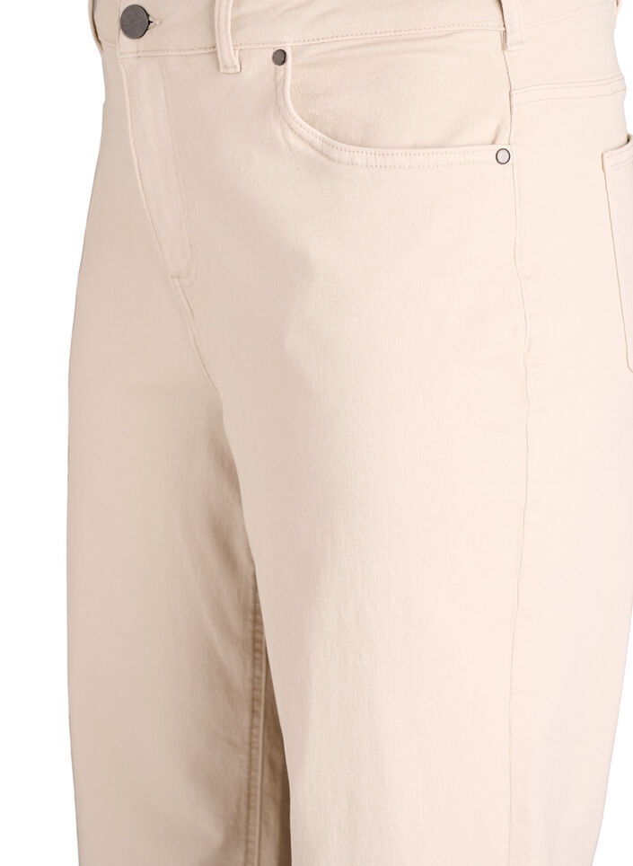 Gekleurde Myra jeans met wide fit en high waist, Vanille, Packshot