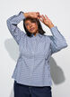 Losvallend geruit overhemd met strikceintuur, Blauw, Model image number 0