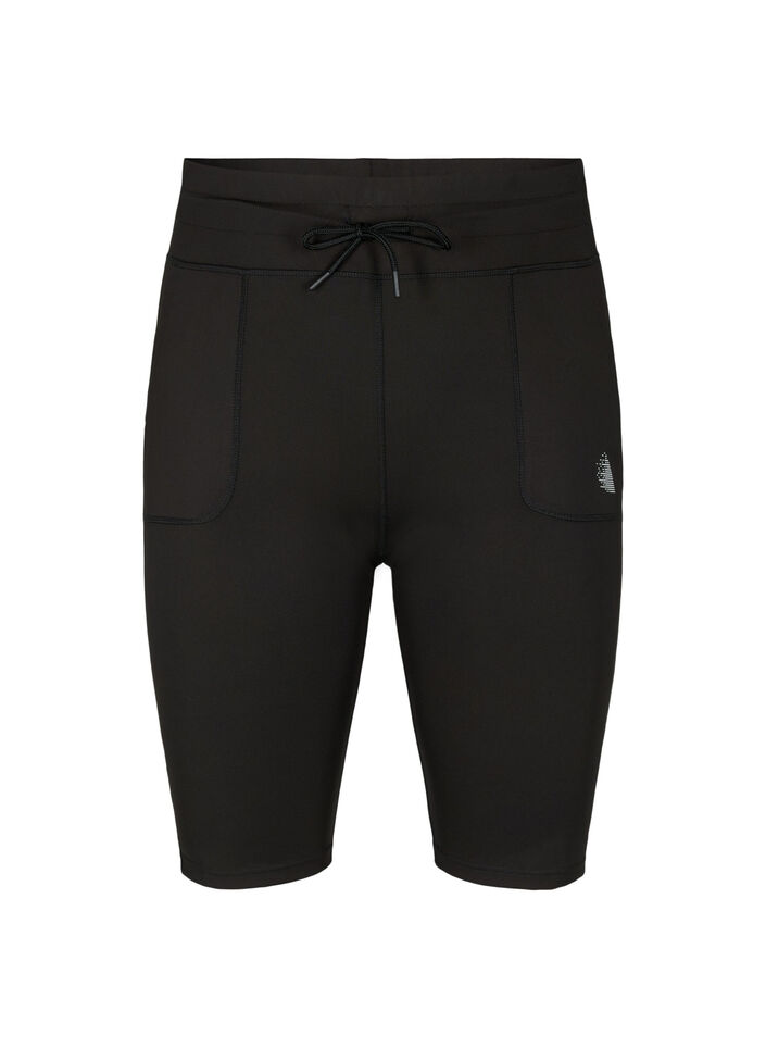 Nauwsluitende training shorts met zakken, Zwart, Packshot image number 0