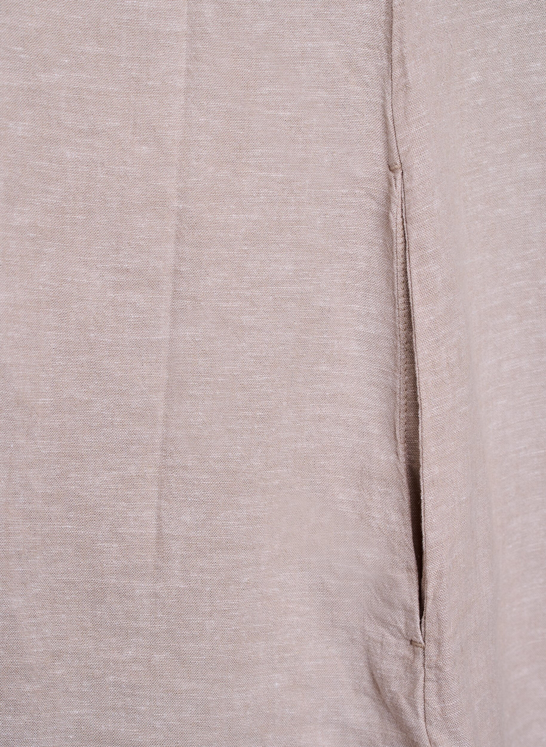 Zizzi Tuniek van linnen en viscose met A-vorm, Beige, Packshot image number 4