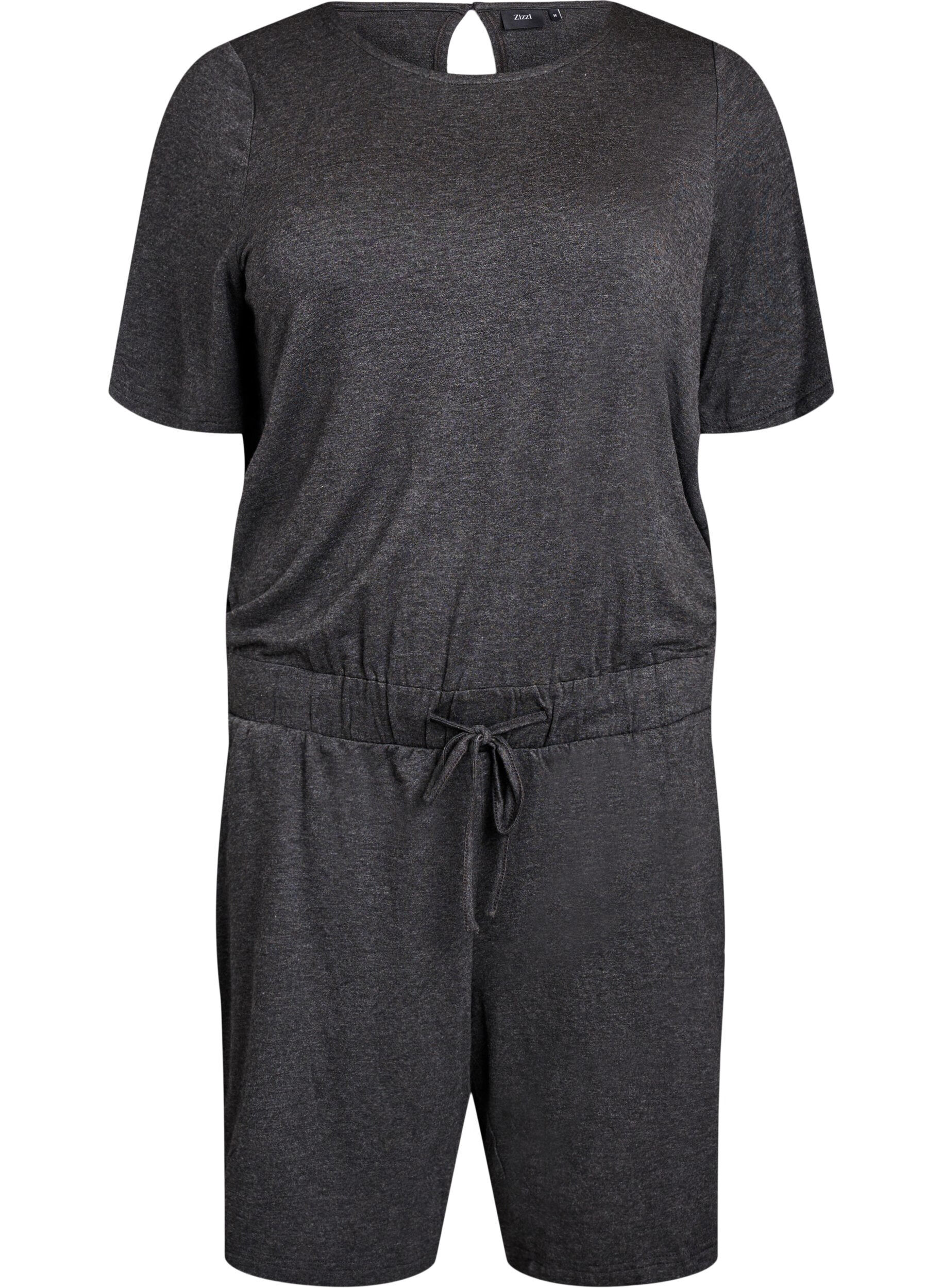 Zizzi Jumpsuit met korte pijpen, Grijs, Packshot image number 0