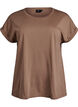 T-shirt met korte mouwen van katoenmix, Bruin, Packshot image number 0