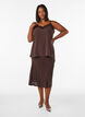 Viscose rok met een elastische taille, Bruin, Model image number 1