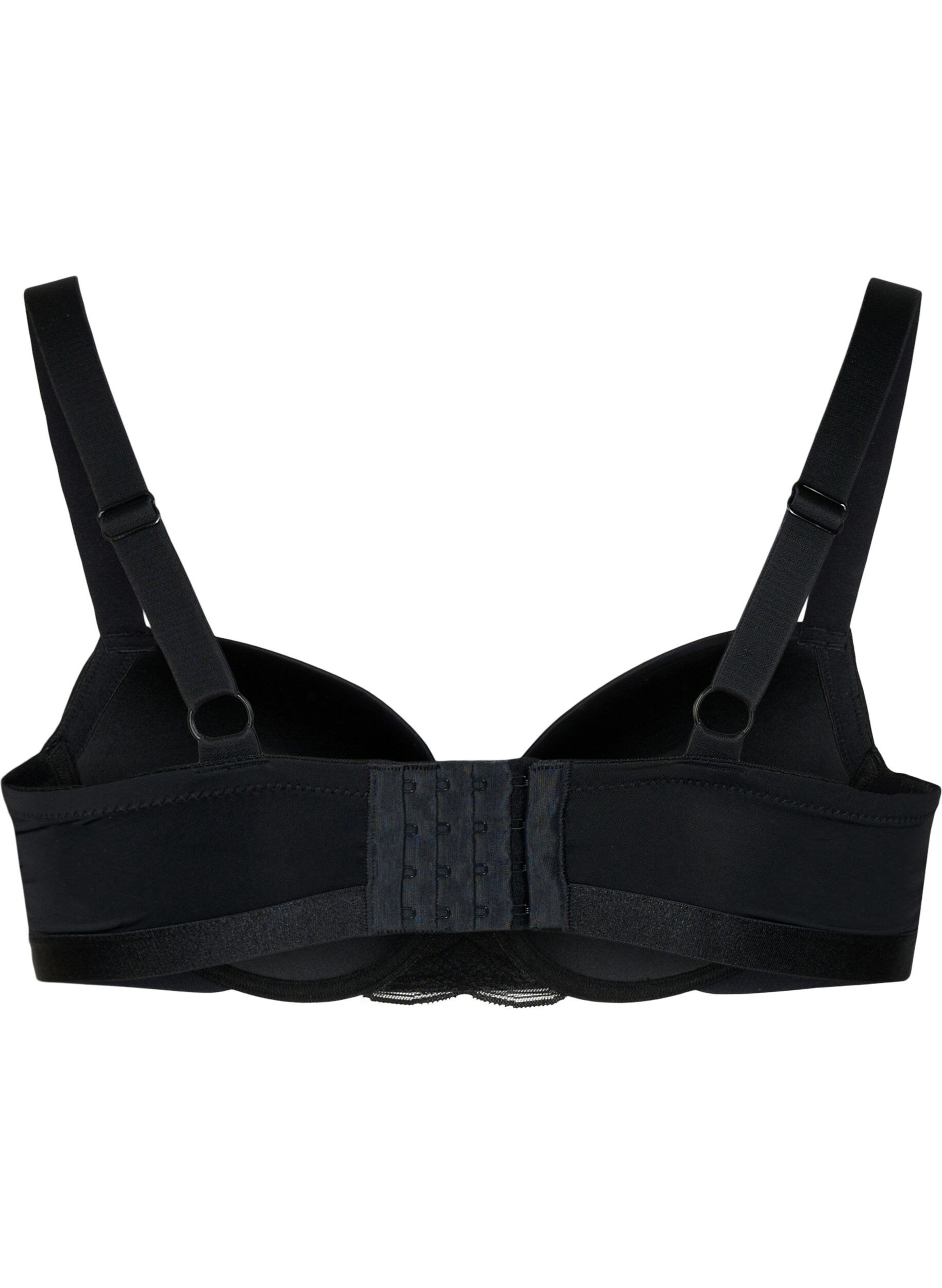 ZizziVoorgevormde bh met mesh, Zwart, Packshot image number 1