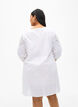 Jurk van katoenmix met linnen en gehaakt detail, Bright White, Model image number 1