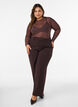 Mesh blouse met print, Bruin, Model image number 1