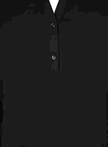 Top met lange mouwen en v-halslijn, Black, Packshot image number 2