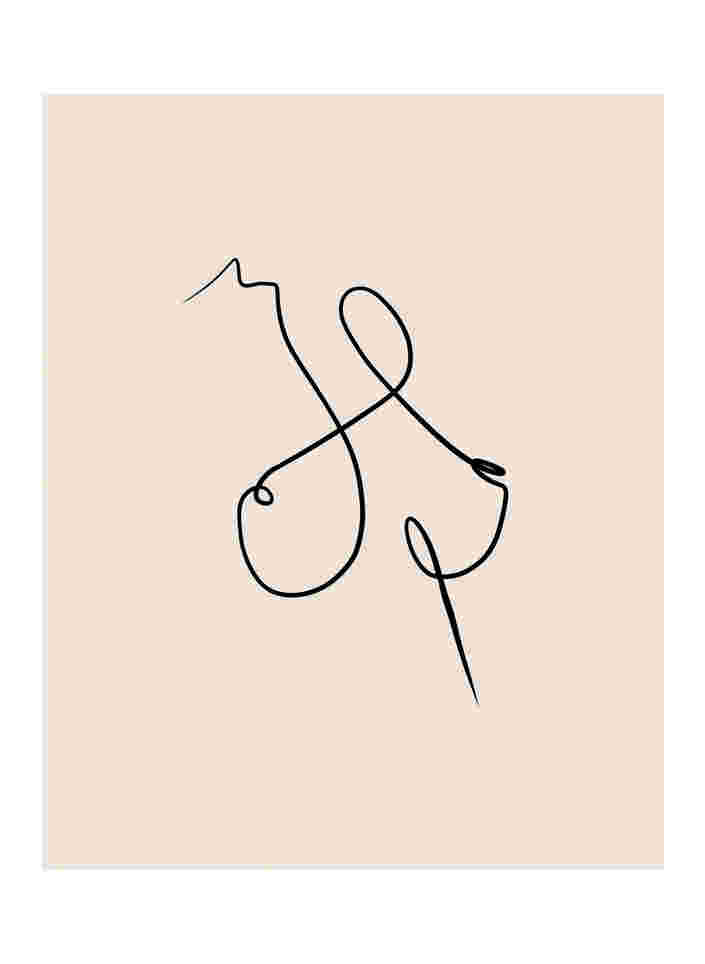 Poster met vrouwensilhouet, Poster 2 Breasts