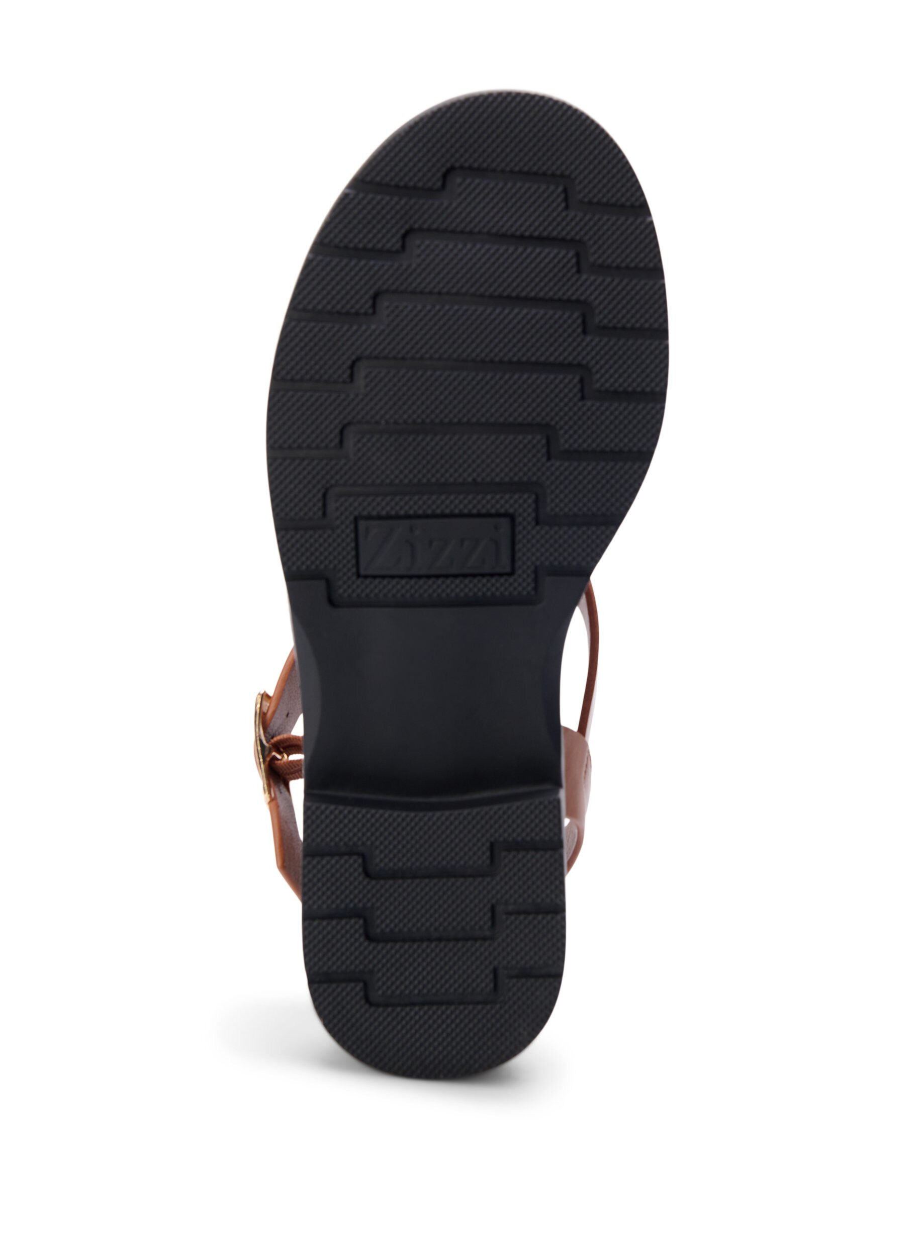 Zizzi Leren zomersandalen met een brede pasvorm, Friar Brown, Packshot image number 5