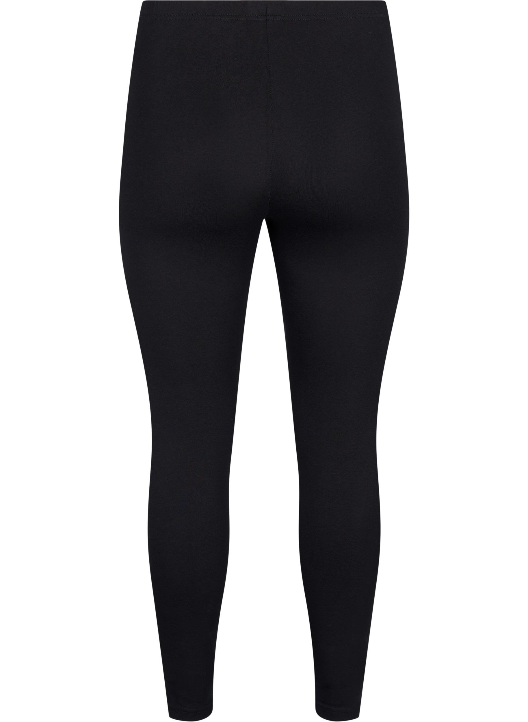 Zizzi FLASH - 2-pack katoenen leggings, Zwart, Packshot image number 1