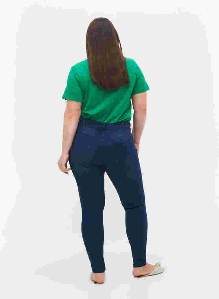 Super slim Amy jeans met elastiek in de taille, Dark blue, Model image number 1